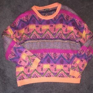 Colorful Geometric Knit Sweater